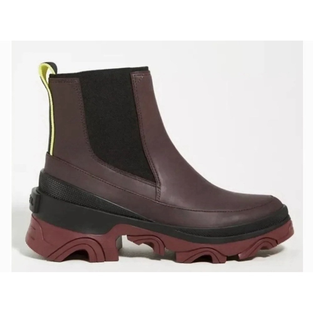 Sorel D47104 Womens Burgundy Purple Brex Chelsea Lug Sole Boots Size 7.5
